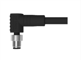 M5-Stecker, rechtwinklig, ungeschirmt, A--Kodierung, 3-poliger PVC-Draht, 1,0 m